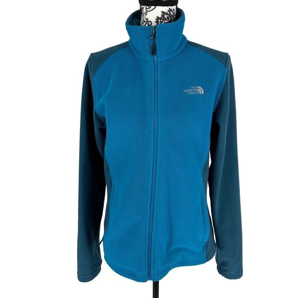 THE NORTH FACE Women's Fleece Jacket Size Med Fashdry Blue Colorblock Full Zip - Picture 1 of 16